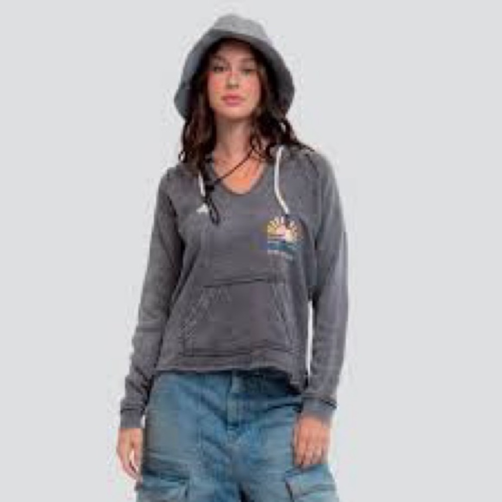 Surf Style Burn Out Pullover Hoodie‎ Size Small NWOT
